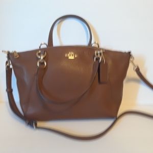 Coach Handbag Pebble Leather Small Kelsey in Saddle Brown